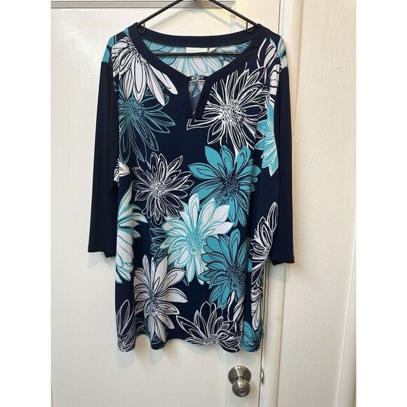 Lot of Susan Graver Liquid Knit Tops 3x Lot Of Six Greens Blues Work Plus Sz EUC - Picture 2 of 16